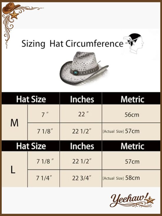 Unisex Western Straw Cowboy Hat Wide Brim Sun Protection Raffia Style